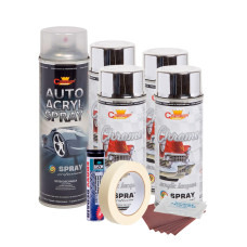 Kit Complet Reparatie Si Vopsire Jante Culoare Crom Metalic, V4