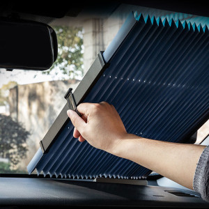 Parasolar Auto Retractabil De Tip "Acordeon", Dimensiune 70 X 150 Cm