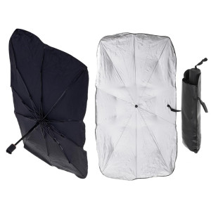 Parasolar Auto Tip Umbrela Pentru Parbriz, Dimensiune 65 X 110 Cm, Culoare Neagra
