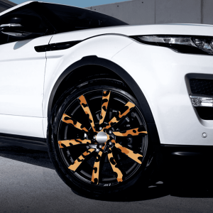 Set 4 Folii Imprimate Outdoor Cu Ecosolvent, Autoadezive, Pentru Decorarea Jantelor Auto, Dimetru 60 Cm, Model Fjt-12