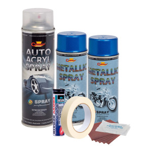 Kit Complet Reparatie Si Vopsire Jante Culoare Albastru Metalizat, V2