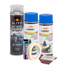 Kit Complet Reparatie Si Vopsire Jante Culoare Albastru Fluorescent, V2