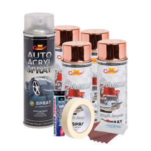 Kit Complet Reparatie Si Vopsire Jante Culoare Cupru Metalic, V4
