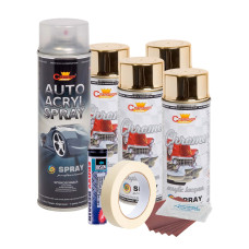 Kit Complet Reparatie Si Vopsire Jante Culoare Auriu Metalic, V4