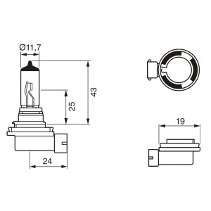 Bec 12V H11 55W Eco Bosch