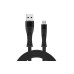 Cablu Date Incarcare Fish Usb La Micro Usb 1M 2.4A Negru