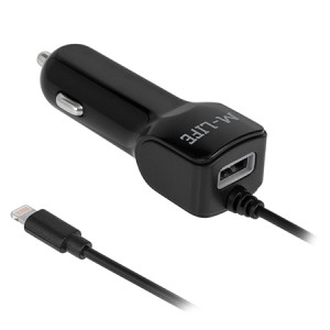 Incarcator Auto Lightning + Usb 2100Ma M-Life
