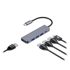 Hub 5 In 1 Usb-C Pd 100W Aluminiu Platinet