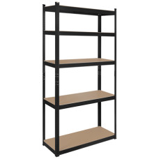 Raft Metalic 5 Polite 750Kg Mdf 180X90X40 Negru Rebel