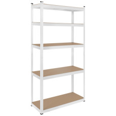 Raft Metalic 5 Polite 750Kg Mdf 180X90X40 Alb Rebel