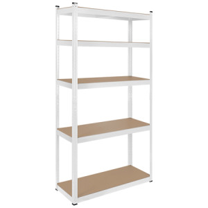 Raft Metalic 5 Polite 750Kg Mdf 180X90X40 Alb Rebel