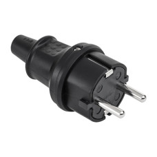 Stecher 16A/250V- Ip44 Negru 2237