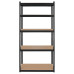 Raft Metalic 5 Polite 750Kg Mdf 180X90X40 Negru Rebel