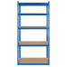 Raft Metalic 5 Polite 750K Mdf 180X90X40 Albastru Rebel