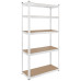 Raft Metalic 5 Polite 750Kg Mdf 180X90X40 Alb Rebel