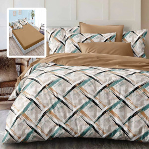 Lenjerie De Pat Finet 6 Piese, Cearceaf Pat Cu Elastic, Cearceaf Pilota 200X230, 2 Fete Perna 50X70, 2 Fete Perna 70X70, Extra Hf6P214