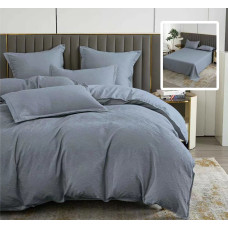 Lenjerie De Pat 6 Piese, Natur Uni Baroque, Cearceaf Pat Clasic, Cearceaf Pilota 200X230, 2 Fete Perna 50X70, 2 Fete Perna 70X70, Antracit