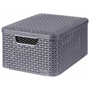 Curver Cutii De Depozitare Cu Capac Style, 3 Buc., Antracit, Mărime M