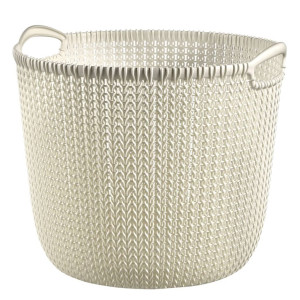 Curver Coș De Depozitare „Knit” Rotund L 30L, Alb Crem