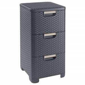 Curver Dulap Cu Sertar „Style” 3X14L, Antracit
