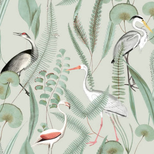 Dutch Wallcoverings Tapet Flamingo, Verde Mentă