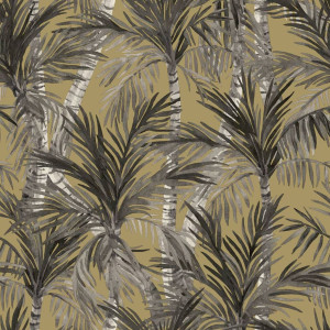 Dutch Wallcoverings Tapet "Palm Trees", Auriu Și Negru