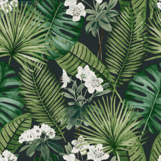 Dutch Wallcoverings Tapet Eden, Negru Și Verde Închis