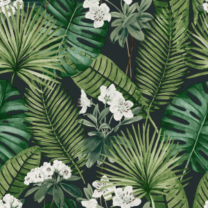 Dutch Wallcoverings Tapet Eden, Negru Și Verde Închis
