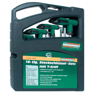 Brüder Mannesmann Set De Chei Cu Mâner În Formă De T, 16 Piese, 18190