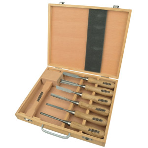 Brüder Mannesmann Set Unelte Sculptură Lemn, 7 Piese, 66107