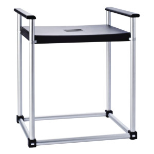 Ridder Taburet De Baie „Zac” Xxl, Negru, Pu/Aluminiu