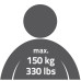 Ridder Taburet De Baie „Zac” Xxl, Negru, Pu/Aluminiu