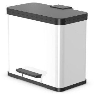 Hailo Coș De Gunoi Cu Pedală Oko Duo Plus, Alb, 17 L+9 L, Mărime L