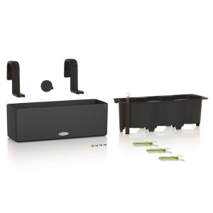 Lechuza Jardinieră Cube Color Triple Cu Suporturi, Antracit, 13684