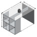 Fmd Birou Cu Rafturi Laterale, Gri Beton, 117 X 73 X 75 Cm