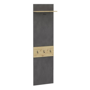 Fmd Cuier Haine Cu Raft Pentru Perete, Matera & Stejar, 50X23X188 Cm