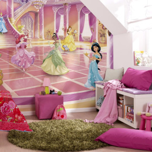 Komar Fototapet Mural „Glitze Party Princess”, Roz, 368X254 Cm