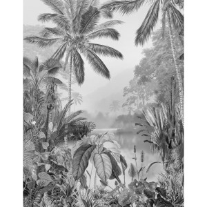 Komar Fototapet Mural Lac Tropical Alb & Negru, 200X270 Cm