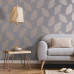 Dutch Wallcoverings Tapet "Fawning Feather", Gri Și Aur Roz