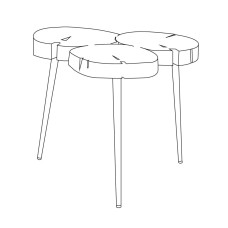 Rousseau Masă Laterală "Jimi" 3, Lemn Block