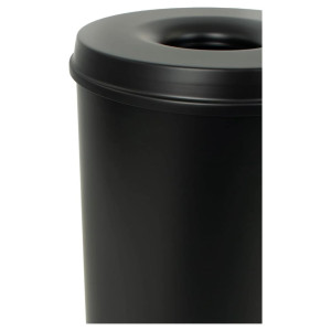 V-Part Coș De Gunoi Pentru Hârtii Cu Auto-Stingere, 50 L, Negru