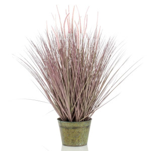 Emerald Iarbă Artificială Pennisetum, 99 Cm, În Ghiveci De Zinc