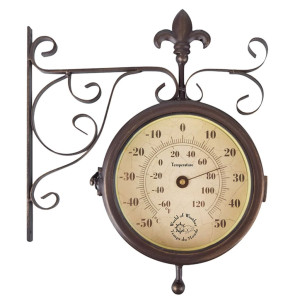 Esschert Design Ceas De Exterior Cu Termometru Tf005