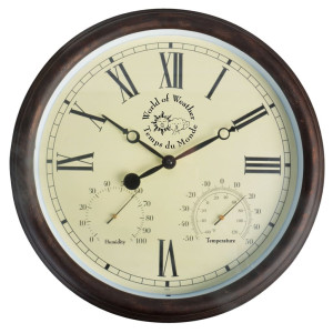 Esschert Design Ceas De Gară Cu Termo-Higrometru 30,5 Cm Tf009