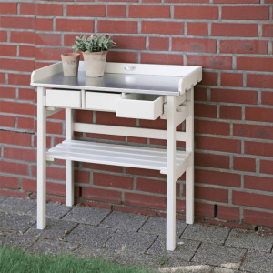 Esschert Design Banc De Lucru Pentru Grădină, Alb, Cf29W