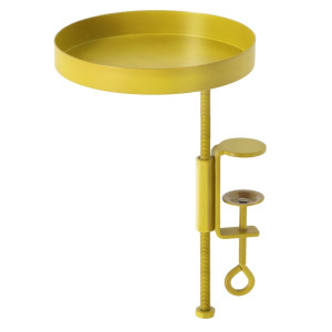 Esschert Design Tavă Pentru Plante Cu Clemă, Auriu, Rotund, S