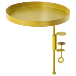Esschert Design Tavă Pentru Plante Cu Clemă, Auriu, Rotund, L
