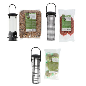 Esschert Design Set Complet De Hrănire Pentru Păsări, 3 Piese, S