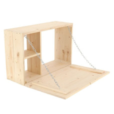 Esschert Design Bar De Perete Cu Raft Rabatabil, Natural, M