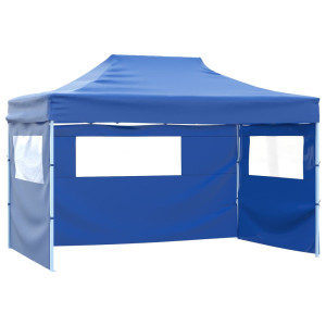 42512  Foldable Tent Pop-Up With 4 Side Walls 3X4,5 M Blue